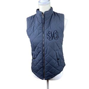 Laura Scott quilted gray vest, size Small, full zip
